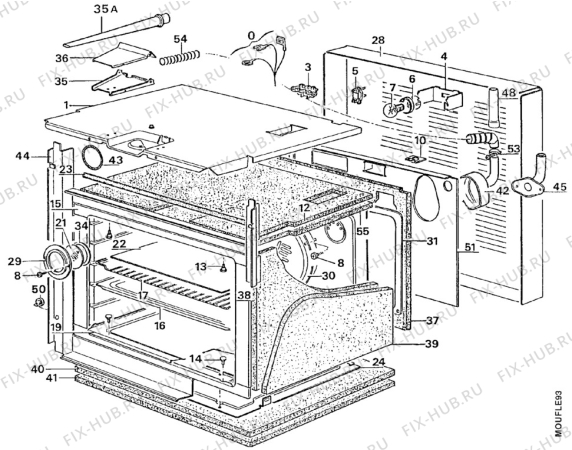 Взрыв-схема плиты (духовки) Zanussi FP347G - Схема узла Electrical equipment